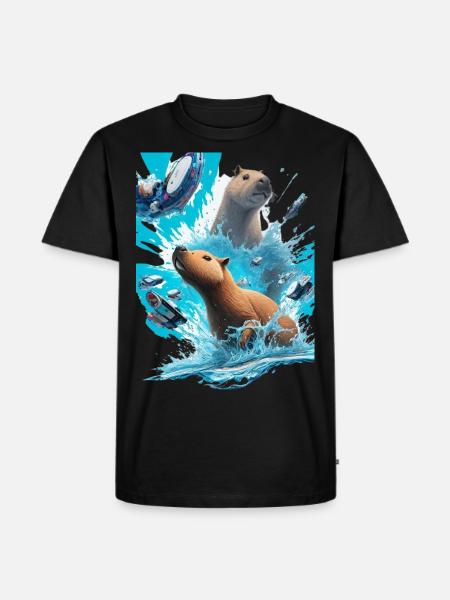 Two Capybaras - Men's Premium Organic T-Shirt - black