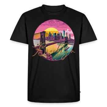 Brooklyn, Brücke, Bridge, Manhattan, Skyline, New York - T-shirt Premium bio Homme - noir - Devant - Nico (187cm)