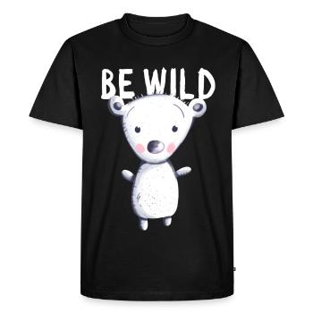 Soyez ours polaire sauvage - Ours - Ours - Teddy - Bébé - T-shirt Premium bio Homme - noir - Devant - Nico (187cm)