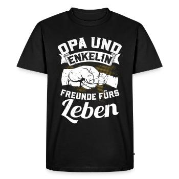 Grand-père et petite-fille - amis pour la vie - T-shirt Premium bio Homme - noir - Devant - Nico (187cm)