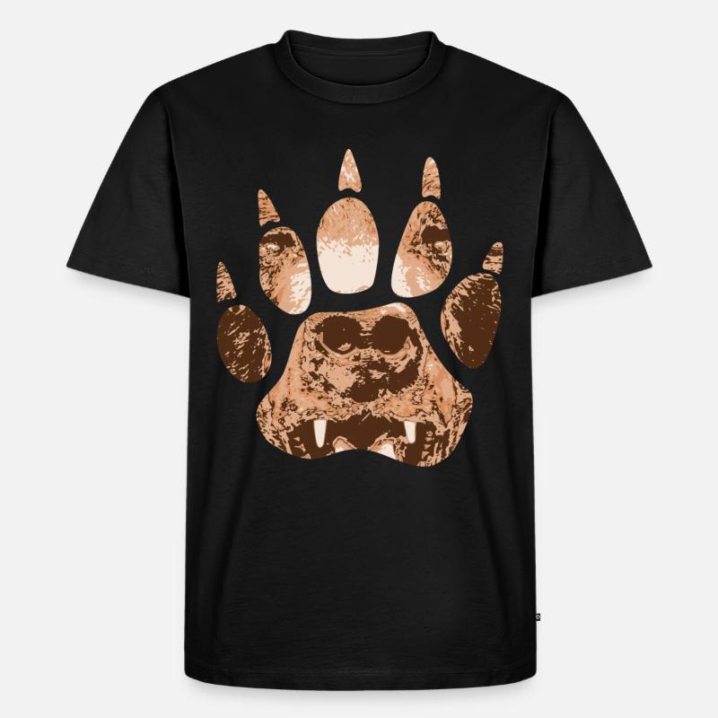 Bärenpfote - Männer Premium Bio T-Shirt - Schwarz
