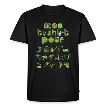 Mon t-shirt pour le jardin, cadeau homme jardinage - T-shirt Premium bio Homme - noir - Devant - Nico (187cm)