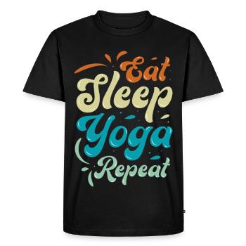 Every yoga lover knows it - Men's Premium Organic T-Shirt - black - Front - Nico (187cm)