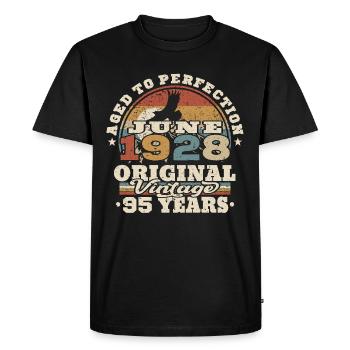 Born in June 1928 - 95 years old - Men's Premium Organic T-Shirt - black - Front - Nico (187cm)