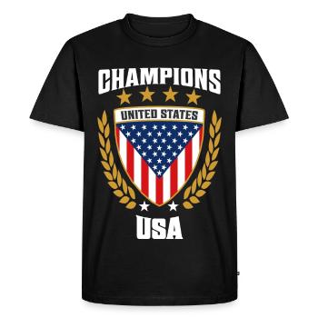 Champions USA - Celebrate American pride - Men's Premium Organic T-Shirt - black - Front - Nico (187cm)