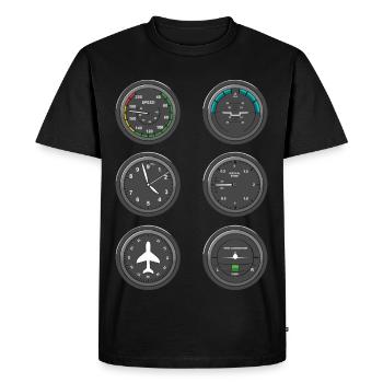 Airplane Flight Instruments - Men's Premium Organic T-Shirt - black - Front - Nico (187cm)