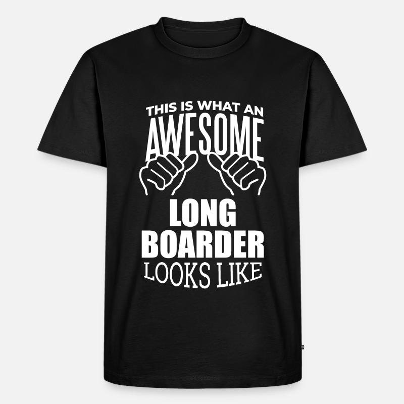 Longboarder - Männer Premium Bio T-Shirt - Schwarz