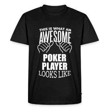 Poker Poker Poker - Men's Premium Organic T-Shirt - black - Front - Nico (187cm)