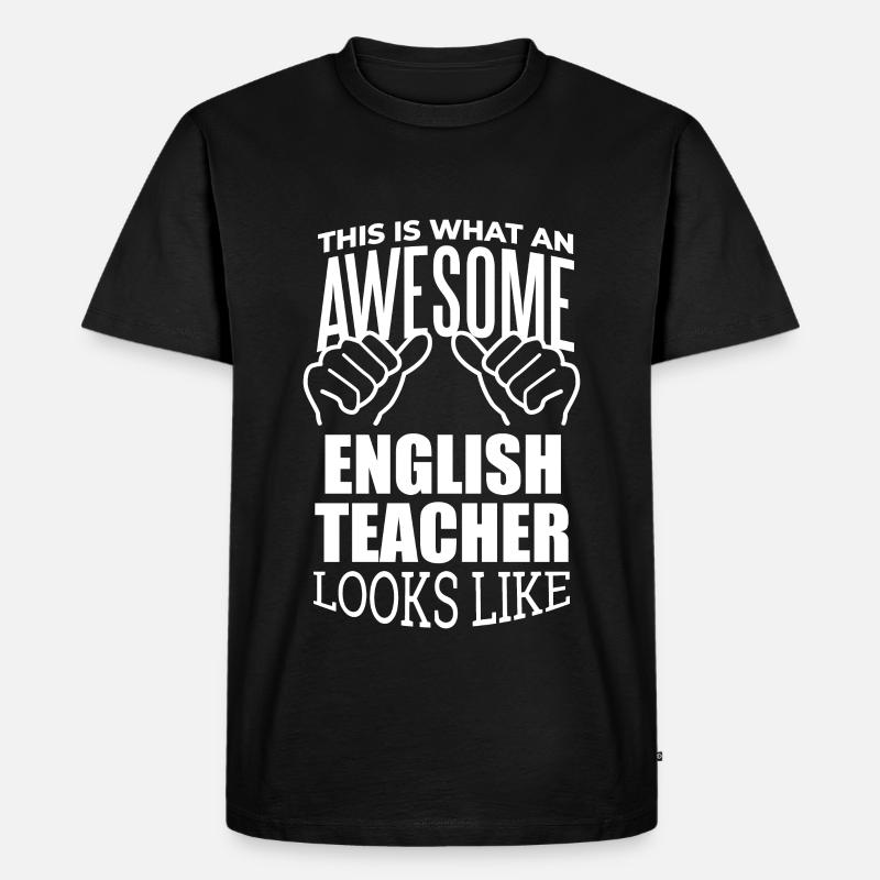 Englisch - Männer Premium Bio T-Shirt - Schwarz