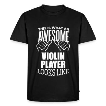 Violin Violin Violin - Men's Premium Organic T-Shirt - black - Front - Nico (187cm)