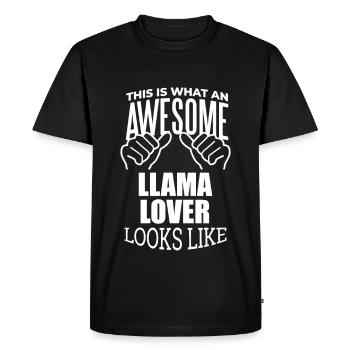 Llama Llama Llama - T-shirt Premium bio Homme - noir - Devant - Nico (187cm)