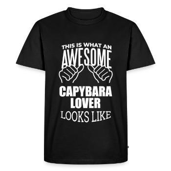 Capybara Capybara Capybara - T-shirt Premium bio Homme - noir - Devant - Nico (187cm)