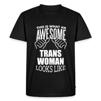 Femme trans Femme trans Femme trans Femme trans - T-shirt Premium bio Homme - noir - Devant - Nico (187cm)