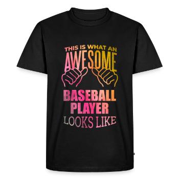 Baseball Baseball Baseball - T-shirt Premium bio Homme - noir - Devant - Nico (187cm)