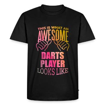 Fléchettes Fléchettes Fléchettes - T-shirt Premium bio Homme - noir - Devant - Nico (187cm)