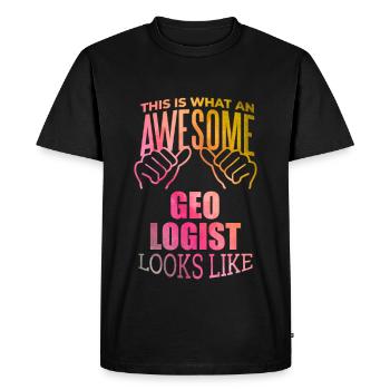 Géologie Géologie Géologie - T-shirt Premium bio Homme - noir - Devant - Nico (187cm)