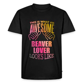 Castor Castor Castor - T-shirt Premium bio Homme - noir - Devant - Nico (187cm)