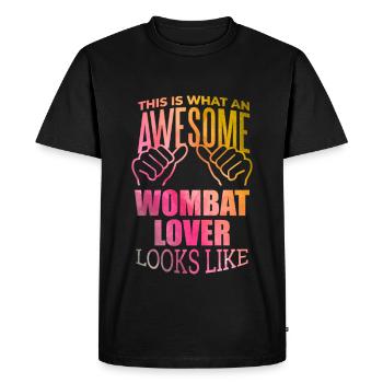 Wombat Wombat Wombat - T-shirt Premium bio Homme - noir - Devant - Nico (187cm)