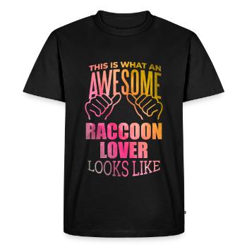 Raton laveur Raton laveur - T-shirt Premium bio Homme - noir - Devant - Nico (187cm)