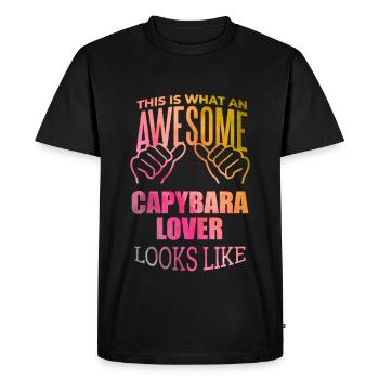 Capybara Capybara Capybara - T-shirt Premium bio Homme - noir - Devant - Nico (187cm)