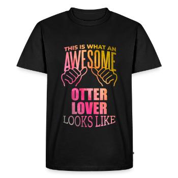 Otter - Männer Premium Bio T-Shirt - Schwarz - Vorne - Nico (187cm)