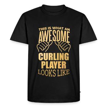 Curling Curling Curling - Men's Premium Organic T-Shirt - black - Front - Nico (187cm)