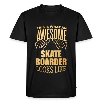 Patinage Patinage - T-shirt Premium bio Homme - noir - Devant - Nico (187cm)