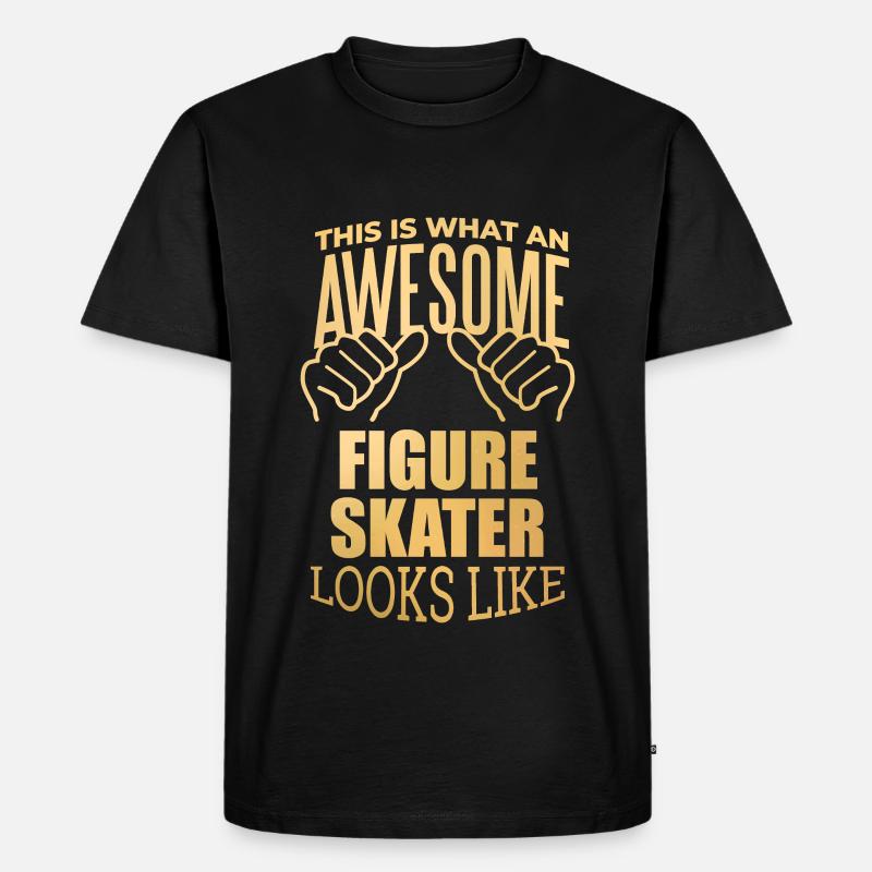 Eiskunstlauf - Männer Premium Bio T-Shirt - Schwarz