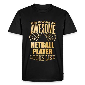 Netball Netball Netball - T-shirt Premium bio Homme - noir - Devant - Nico (187cm)