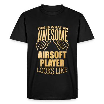 Airsoft Airsoft Airsoft - T-shirt Premium bio Homme - noir - Devant - Nico (187cm)