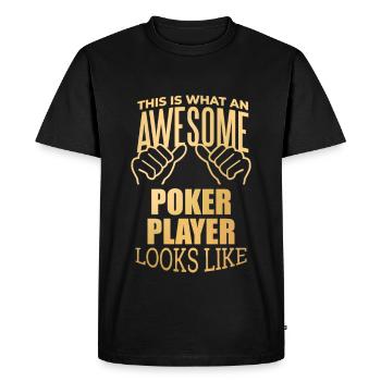 Poker Poker Poker - Men's Premium Organic T-Shirt - black - Front - Nico (187cm)