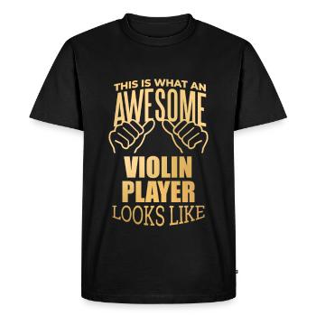 Violin Violin Violin - Men's Premium Organic T-Shirt - black - Front - Nico (187cm)