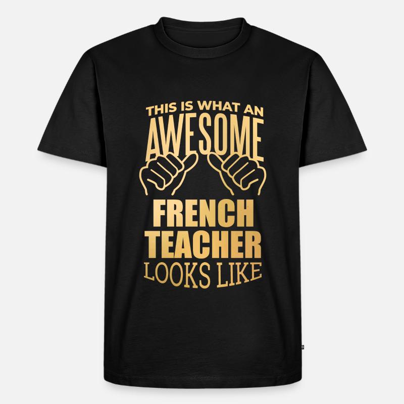 Französisch - Männer Premium Bio T-Shirt - Schwarz