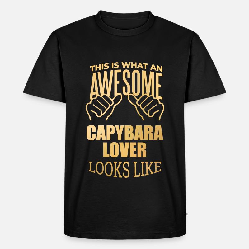 Capybara - Männer Premium Bio T-Shirt - Schwarz