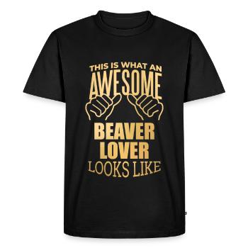 Castor Castor Castor - T-shirt Premium bio Homme - noir - Devant - Nico (187cm)
