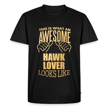 Faucon Fa - T-shirt Premium bio Homme - noir - Devant - Nico (187cm)