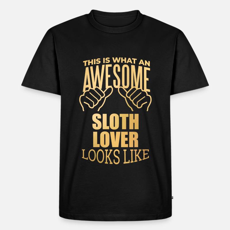 Faultier - Männer Premium Bio T-Shirt - Schwarz