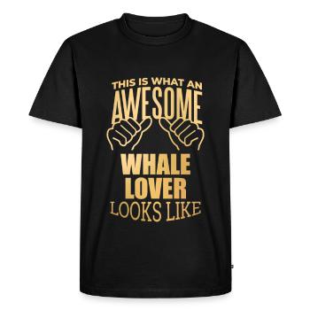 Baleine Baleine Baleine - T-shirt Premium bio Homme - noir - Devant - Nico (187cm)