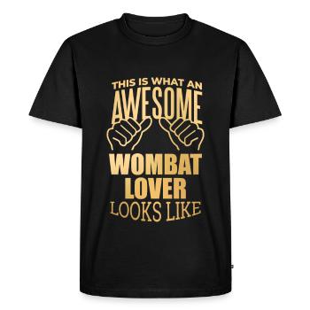 Wombat Wombat Wombat - T-shirt Premium bio Homme - noir - Devant - Nico (187cm)