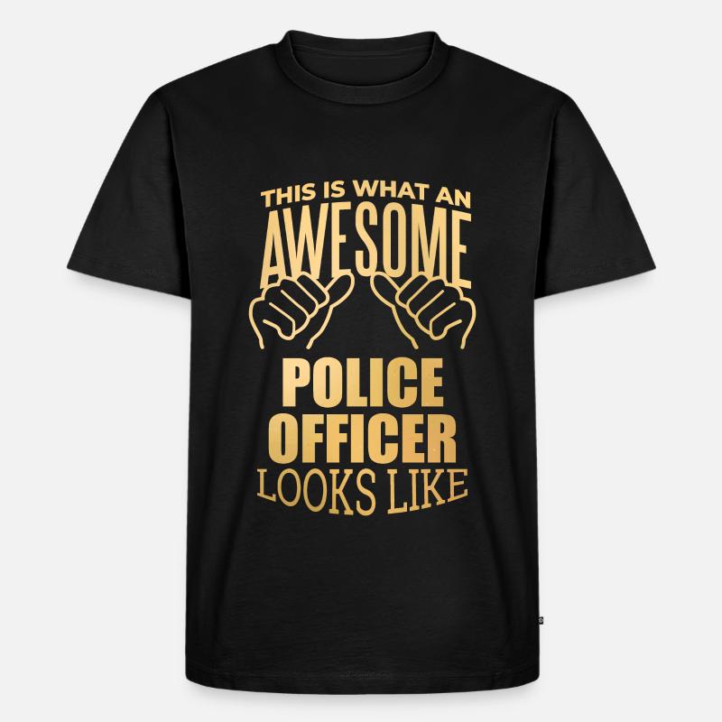 Polizei - Männer Premium Bio T-Shirt - Schwarz