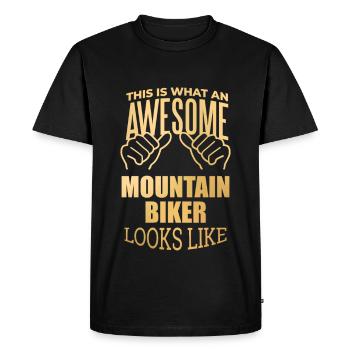 Mountain Biker Mountain Biker Mountain Biker - Men's Premium Organic T-Shirt - black - Front - Nico (187cm)