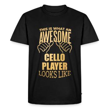 Violoncelle Violoncelle - T-shirt Premium bio Homme - noir - Devant - Nico (187cm)