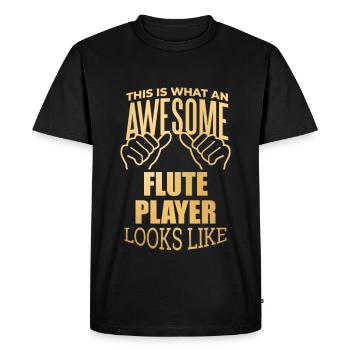 Flûte Flûte Flûte Flûte - T-shirt Premium bio Homme - noir - Devant - Nico (187cm)