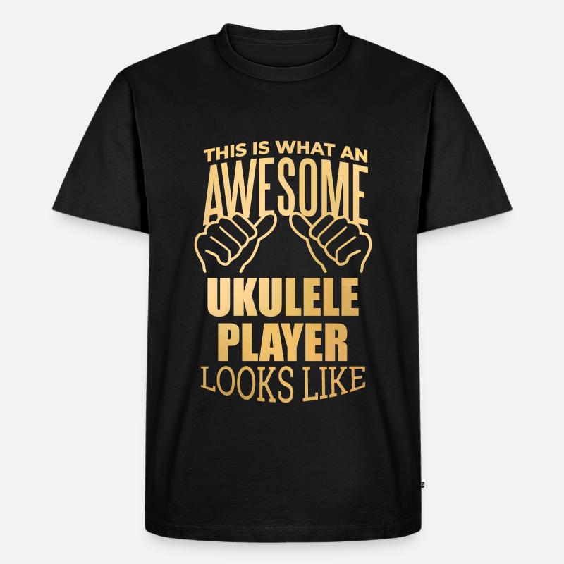 Ukulele - Männer Premium Bio T-Shirt - Schwarz