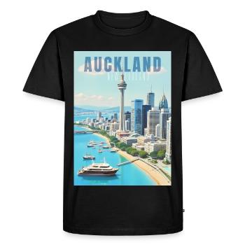 Horizon d’Auckland - T-shirt Premium bio Homme - noir - Devant - Nico (187cm)