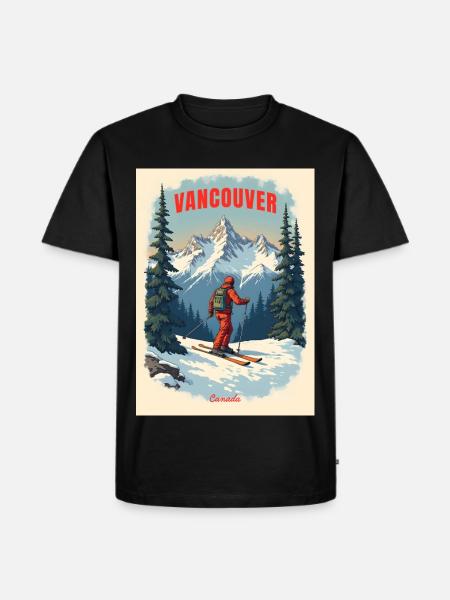Vancouver Mountain Scenery - Men's Premium Organic T-Shirt - black