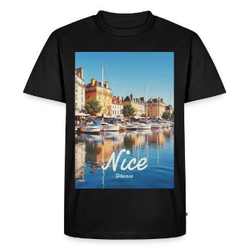 Nice Port of Nice - Men's Premium Organic T-Shirt - black - Front - Nico (187cm)