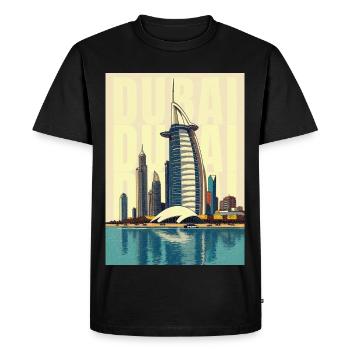 Dubai Skyline – Burj Khalifa and Modern Desert City - Men's Premium Organic T-Shirt - black - Front - Nico (187cm)