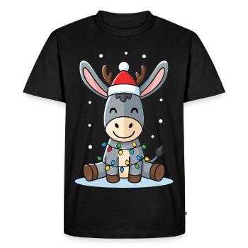 Mignon âne elfe cadeau de Noël mignon Wint - T-shirt Premium bio Homme - noir - Devant - Nico (187cm)