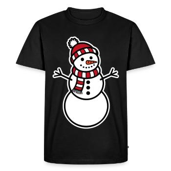Snowman - Men's Premium Organic T-Shirt - black - Front - Nico (187cm)